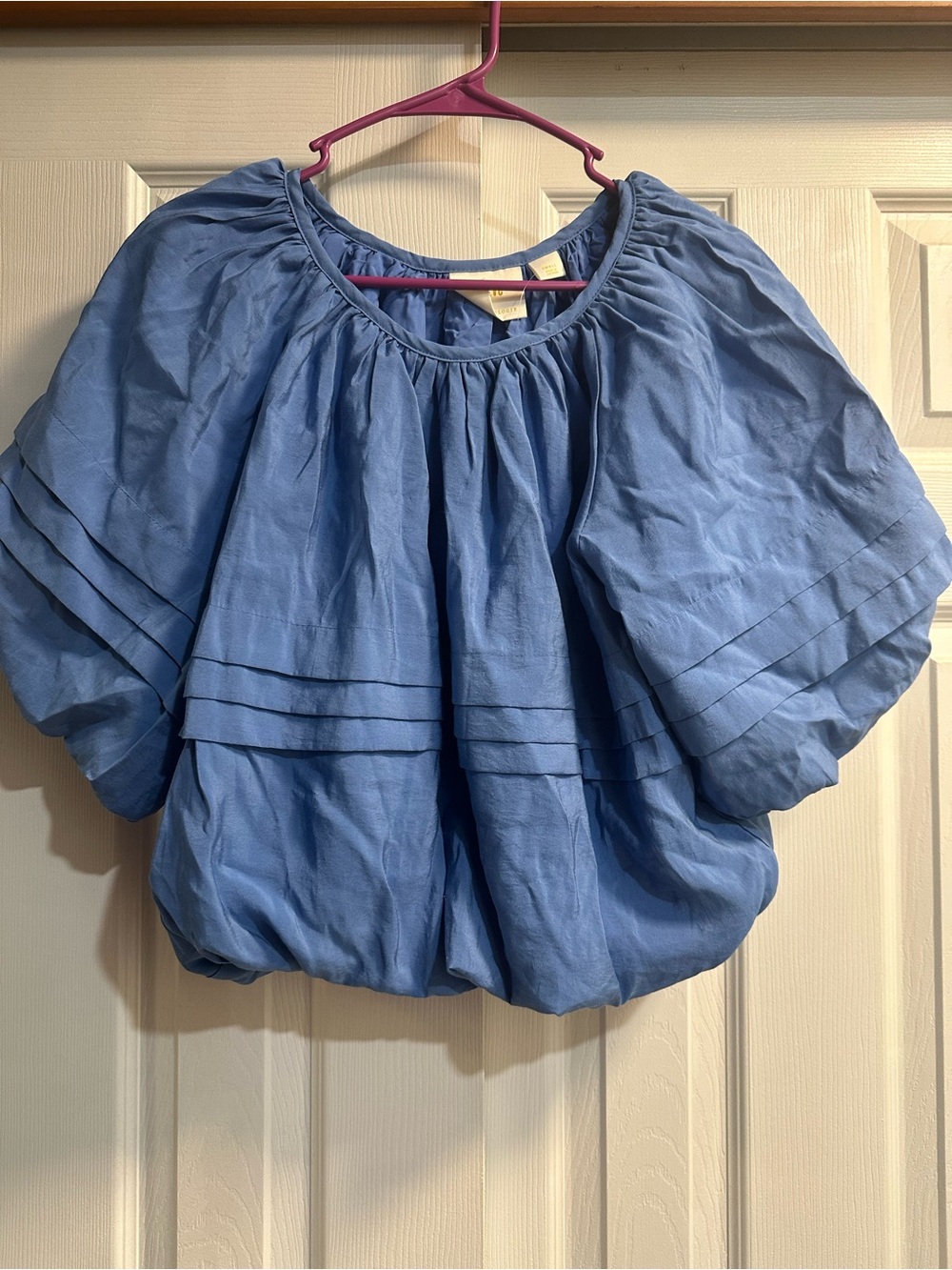 Anthropologie Blue Puff Sleeve Balloon Top
